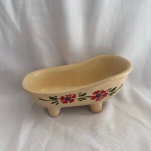 Baignoire à motif fleurs, poterie (terre cuite)